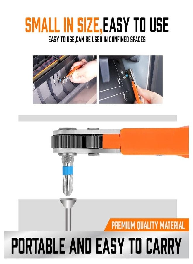 ZSIGNS 12-Pieces 1/4" Mini Ratchet Wrench and Bit Set, S2 Screwdriver Bits with 1/4-Inch Drive High Torque Offset Reversible Mini Ratcheting Offset Screwdriver, Pocket Size - Image 5